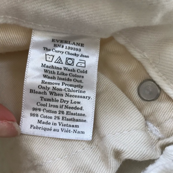 Everlane The Curvy Cheeky  Straight Leg Jeans bone White Size 25 - Picture 6 of 11